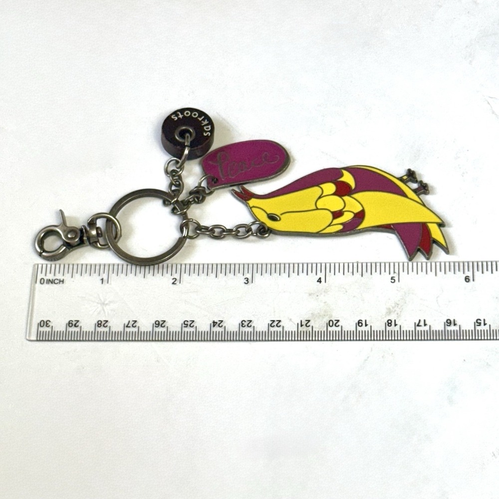 Sakroots Bird Peace Enamel Bag Charm Keychain Purse Hangtag Boho Colorful - Picture 3 of 4